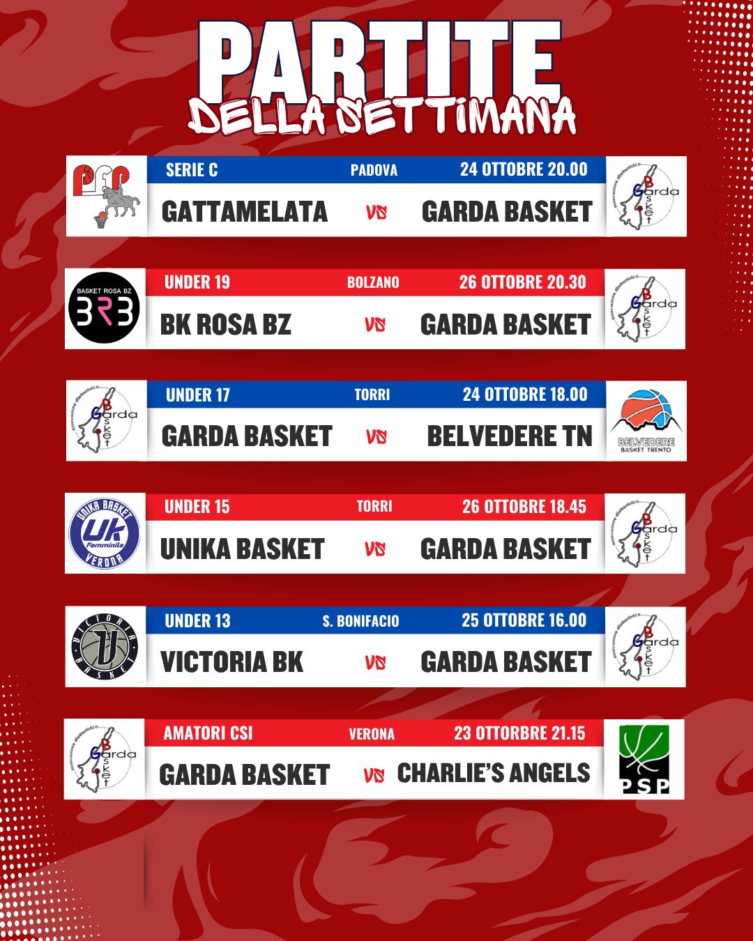 PARTITE DELLA SETTIMANA