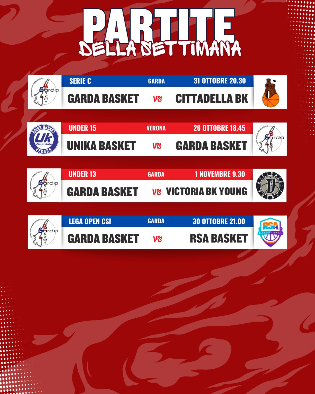PARTITE DELLA SETTIMANA